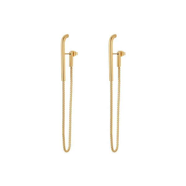 LUXE Design Drop Earrings Gold Color Stainless Steel Fashion Jewelry Modern Style-Lucid Fantasy