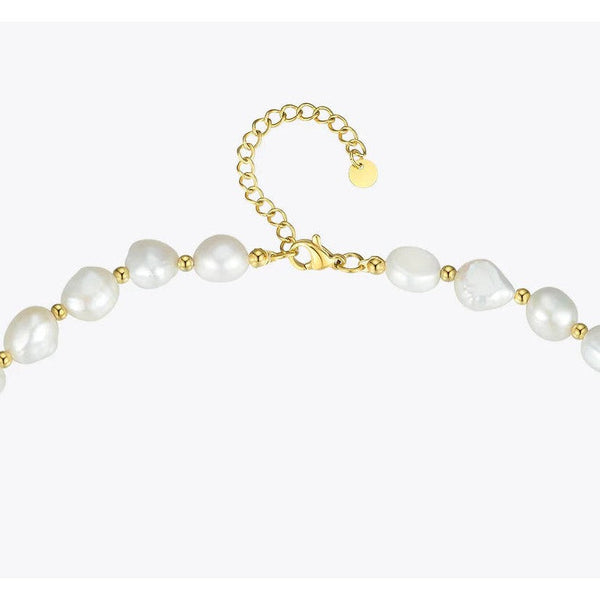 LUXE Design Natural Pearl Choker Necklace Gold Color Stainless Steel Irregular Pearl Fashion Jewelry-Lucid Fantasy