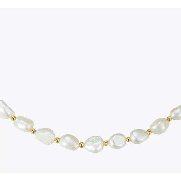 LUXE Design Natural Pearl Choker Necklace Gold Color Stainless Steel Irregular Pearl Fashion Jewelry-Lucid Fantasy