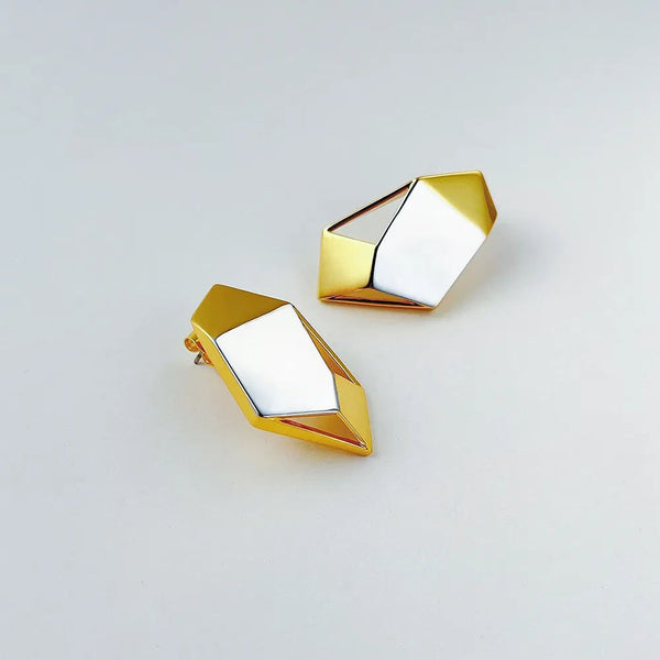 LUXE Design New In Earrings Piercing Maxi Stud Gold Color Fashion Jewelry Meteorite-Lucid Fantasy