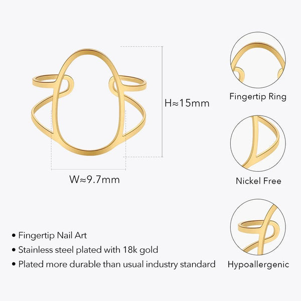 LUXE Design New In Fingertip Ring Gold Color Nail Rings Stainless Steel Fashion Jewelry Body Jewelry-Lucid Fantasy