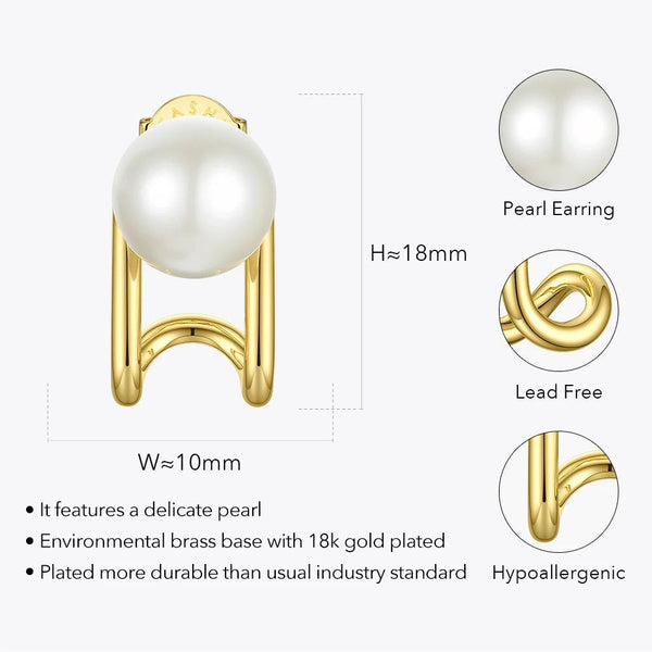 LUXE Design Pearl Stud Earrings Gold Color Earrings Fashion Jewelry-Lucid Fantasy