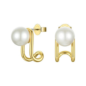 LUXE Design Pearl Stud Earrings Gold Color Earrings Fashion Jewelry-Lucid Fantasy
