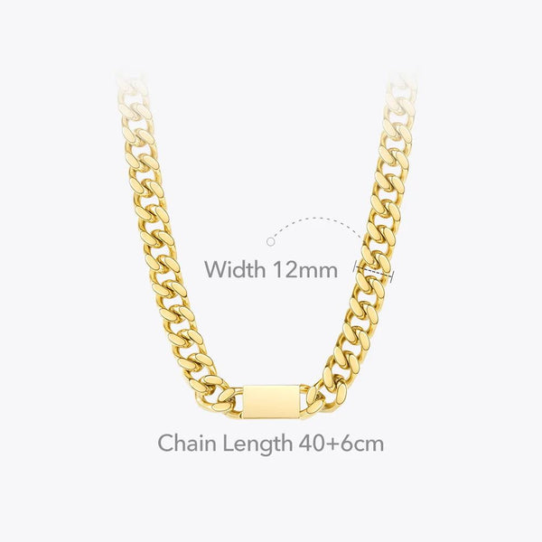 LUXE Design Punk Chain Necklace Gold Color Chunky Necklaces Stainless Steel Fashion Jewelry-Lucid Fantasy