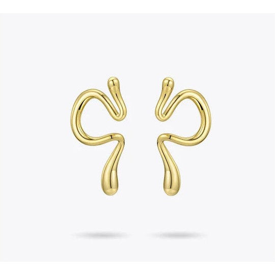 LUXE Design Punk Curve Ear Cuff Clip On Earrings Gold Color Fashion Jewelry Body Jewelry-Lucid Fantasy