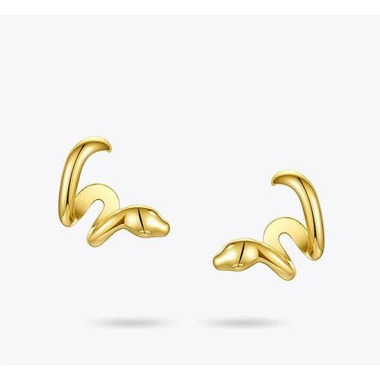 LUXE Design Punk Curved Snake Ear Cuff Clip On Earrings Irregular Gold Color Earcuff Fashion Jewelry-Lucid Fantasy