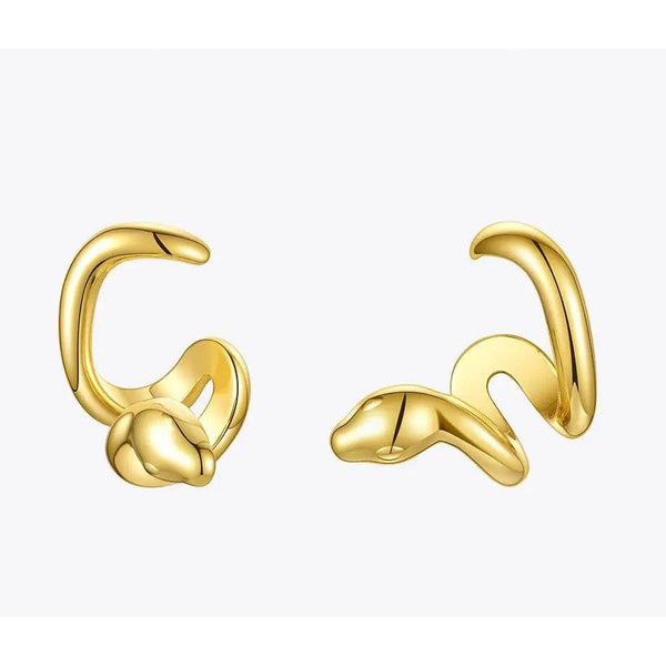 LUXE Design Punk Curved Snake Ear Cuff Clip On Earrings Irregular Gold Color Earcuff Fashion Jewelry-Lucid Fantasy