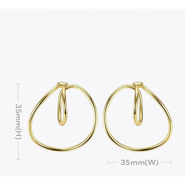 LUXE Design Punk Geometric Ear Cuff Clip On Earrings Gold Color Wavy Line Fashion Jewelry-Lucid Fantasy