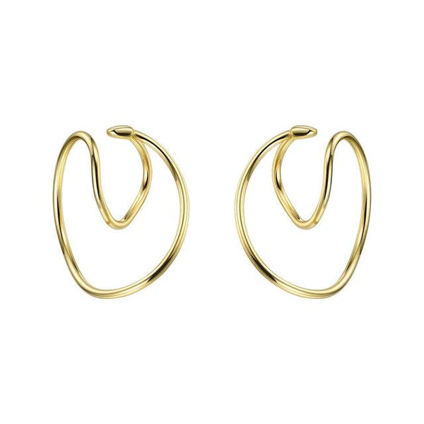 LUXE Design Punk Geometric Ear Cuff Clip On Earrings Gold Color Wavy Line Fashion Jewelry-Lucid Fantasy