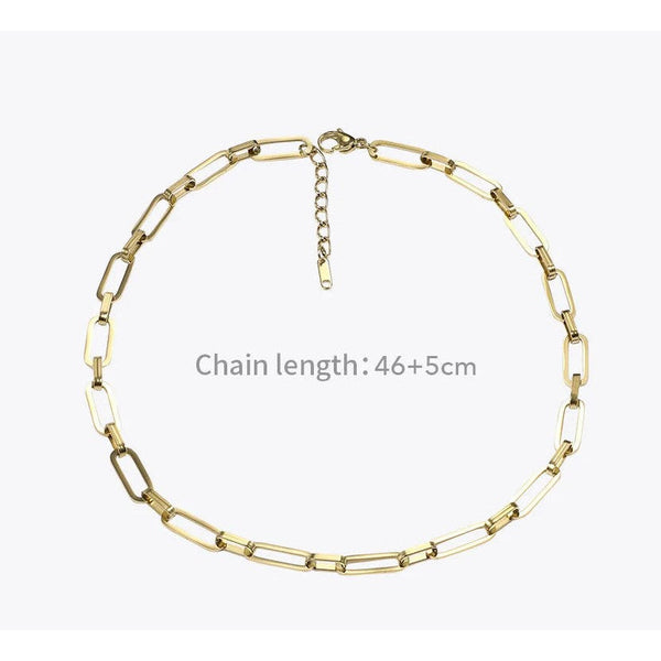 LUXE Design Punk Link Chain Choker Necklace Gold Color Stainless Steel Necklaces Fashion Jewelry-Lucid Fantasy