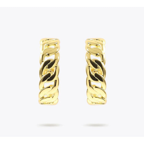 LUXE Design Punk Link Chain Maxi Stud Earrings Body Jewelry Gold Color Fashion Jewelry-Lucid Fantasy