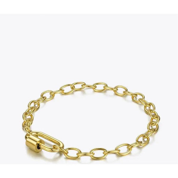 LUXE Design Punk Screw Bracelets Fashion Jewelry Gold Color Stainless Steel-Lucid Fantasy