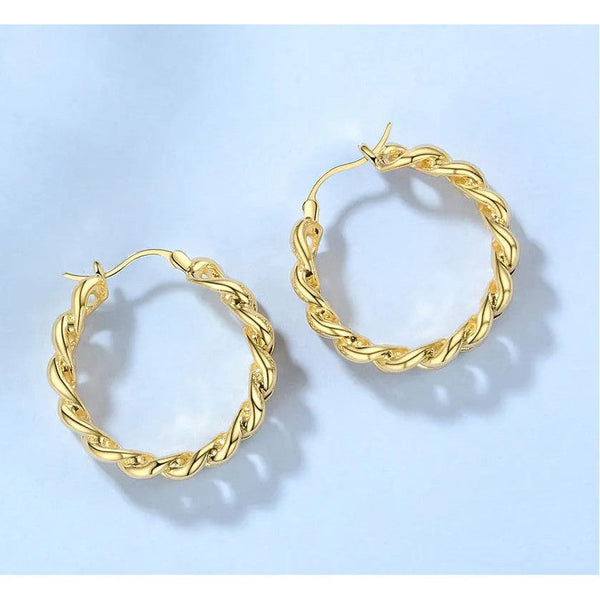 LUXE Design Punk Small Link Chain Hoop Earrings Gold Color Round Fashion Jewelry-Lucid Fantasy