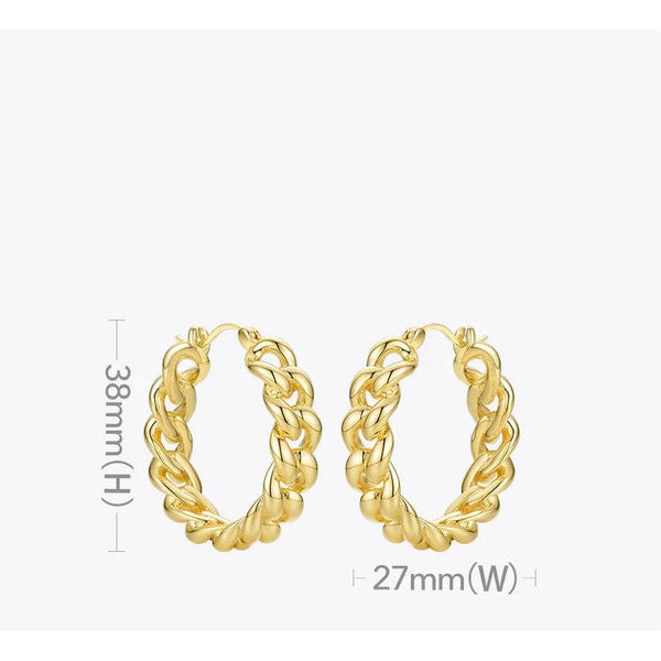 LUXE Design Punk Small Link Chain Hoop Earrings Gold Color Round Fashion Jewelry-Lucid Fantasy