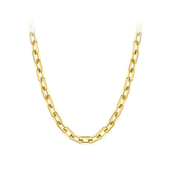 LUXE Design Punk Square Chain Necklaces Gold Color Stainless Steel Goth Necklace Fashion Jewelry Collar-Lucid Fantasy