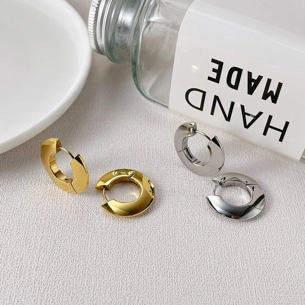 LUXE Design Stainless Steel Circle Earrings Gold Color Fashion Jewelry-Lucid Fantasy