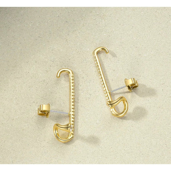 LUXE Modern Design Rhinestone Maxi Stud Earrings Gold Color Statement Minimalist Fashion Jewelry Body Jewelry-Lucid Fantasy