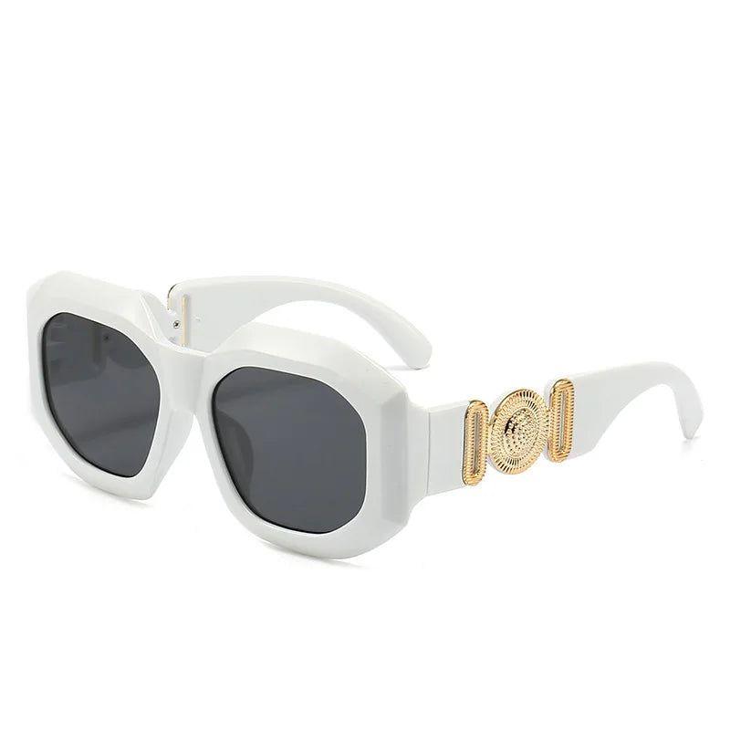 Luxe Oversized Retro Steampunk Square Shades - Punk Fashion Statement Sunglasses - Lucid Fantasy 