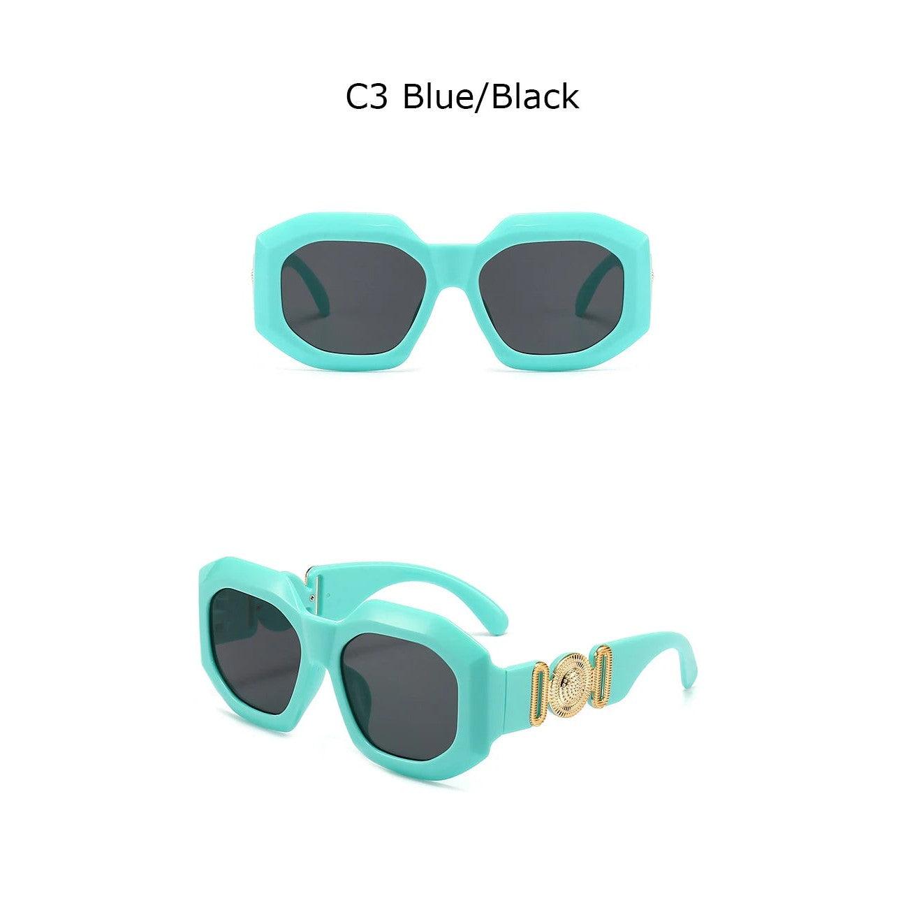 Luxe Oversized Retro Steampunk Square Shades - Punk Fashion Statement Sunglasses - Lucid Fantasy 