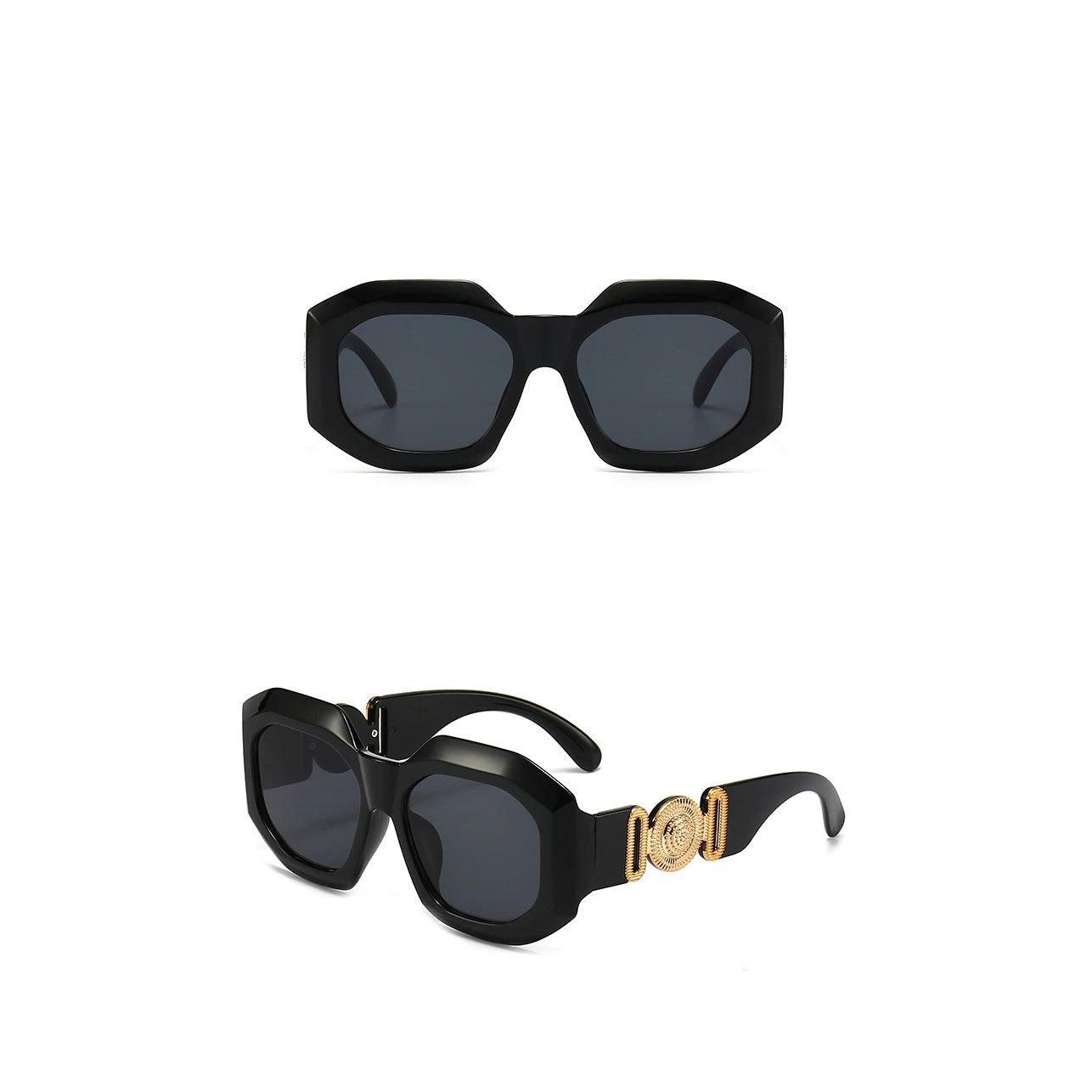 Luxe Oversized Retro Steampunk Square Shades - Punk Fashion Statement Sunglasses - Lucid Fantasy 