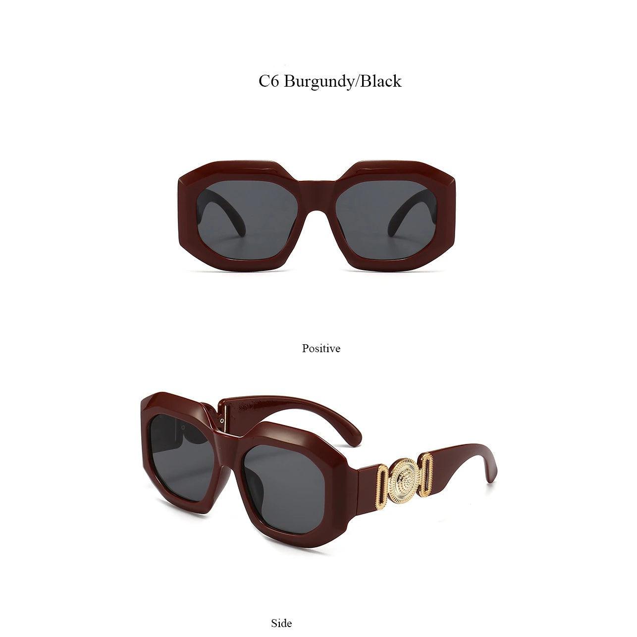 Luxe Oversized Retro Steampunk Square Shades - Punk Fashion Statement Sunglasses - Lucid Fantasy 