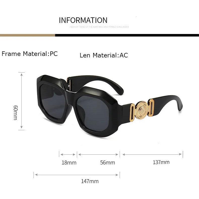 Luxe Oversized Retro Steampunk Square Shades - Punk Fashion Statement Sunglasses - Lucid Fantasy 