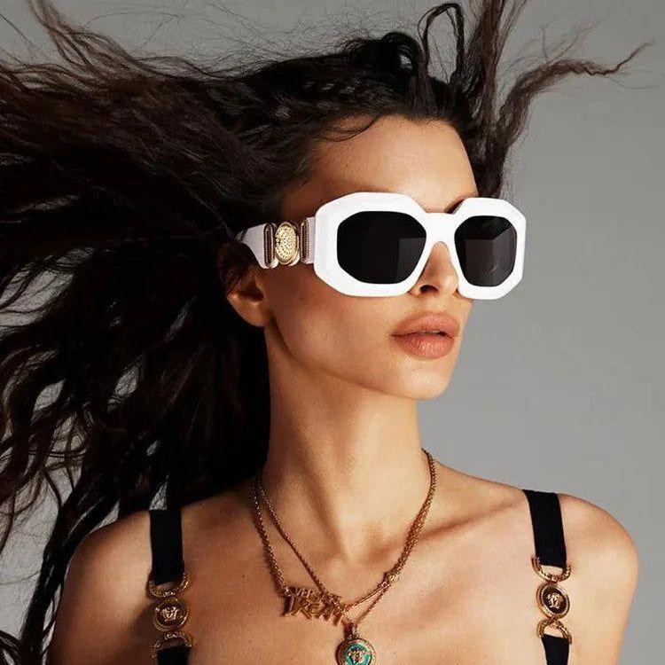 Luxe Oversized Retro Steampunk Square Shades - Punk Fashion Statement Sunglasses - Lucid Fantasy 