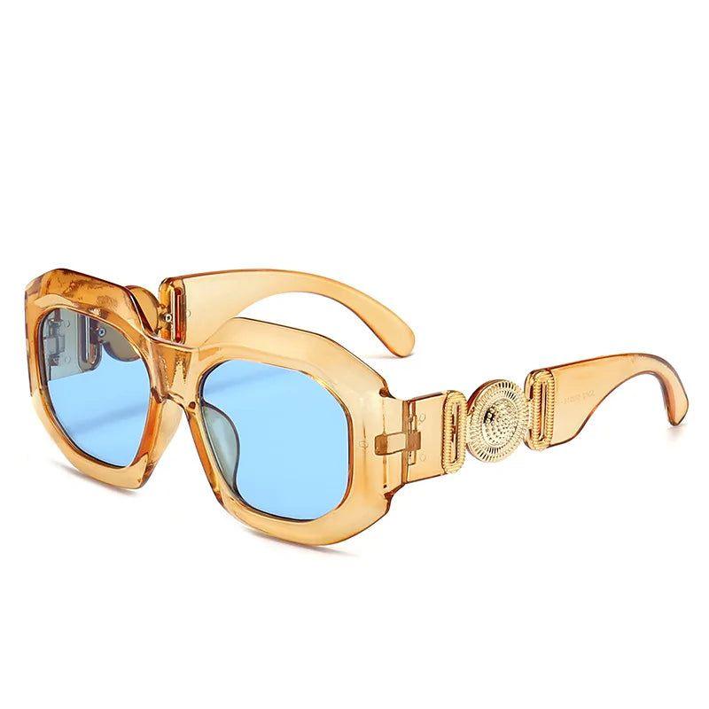 Luxe Oversized Retro Steampunk Square Shades - Punk Fashion Statement Sunglasses - Lucid Fantasy 