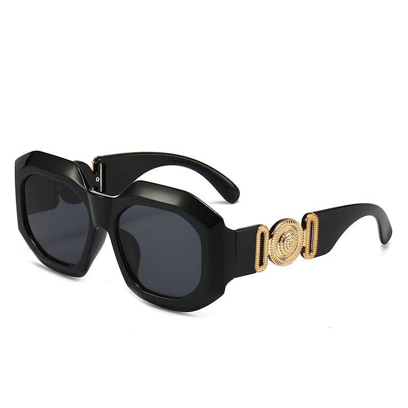 Luxe Oversized Retro Steampunk Square Shades - Punk Fashion Statement Sunglasses - Lucid Fantasy 