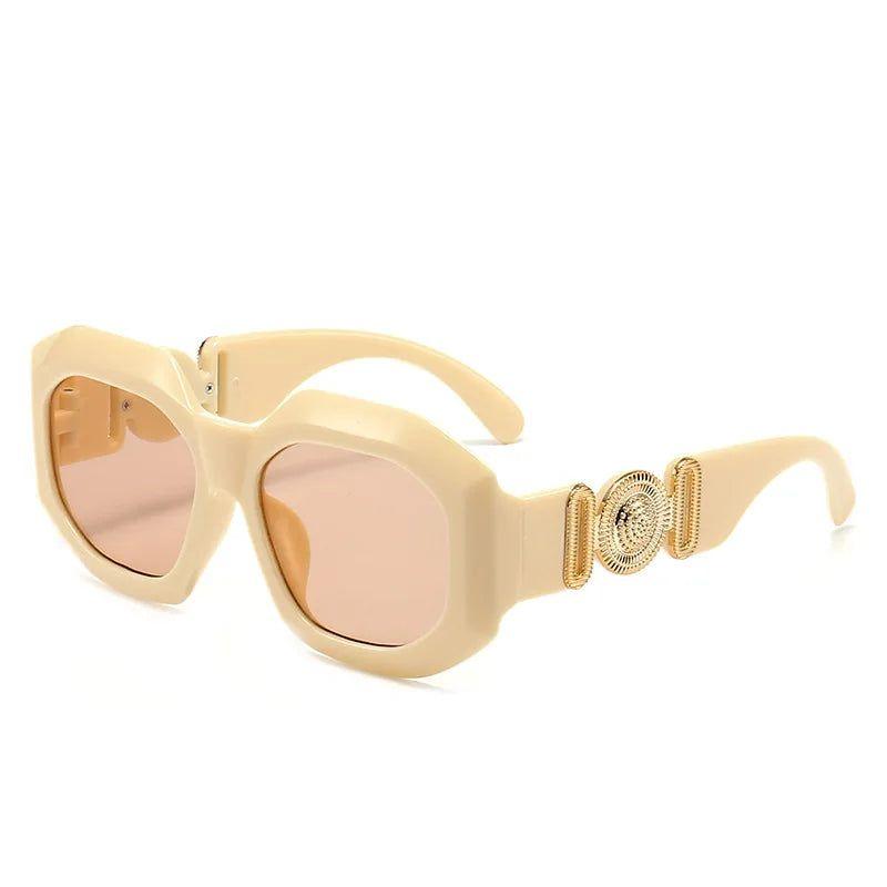 Luxe Oversized Retro Steampunk Square Shades - Punk Fashion Statement Sunglasses - Lucid Fantasy 