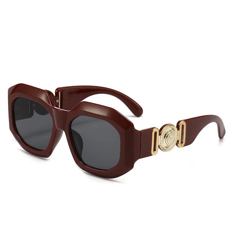 Luxe Oversized Retro Steampunk Square Shades - Punk Fashion Statement Sunglasses - Lucid Fantasy 