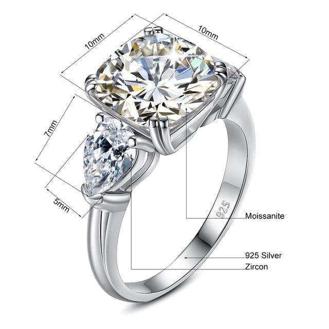 Luxurious 5 Carat Moissanite Silver Statement Ring - Lucid Fantasy 