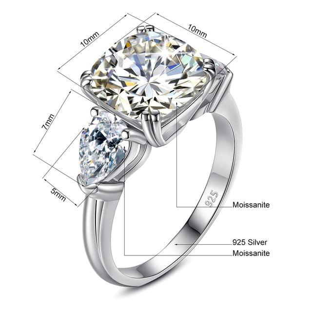 Luxurious 5 Carat Moissanite Silver Statement Ring - Lucid Fantasy 