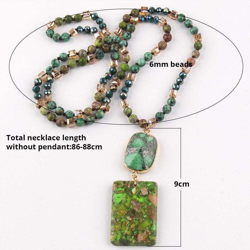 Luxurious Essence Double Pendant Semi Precious Stone BOHO Necklace - Lucid Fantasy 