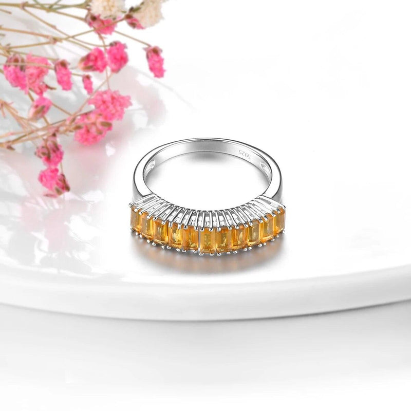 Luxurious Light Yellow Citrine and Sterling Silver Vintage Ring - Lucid Fantasy 