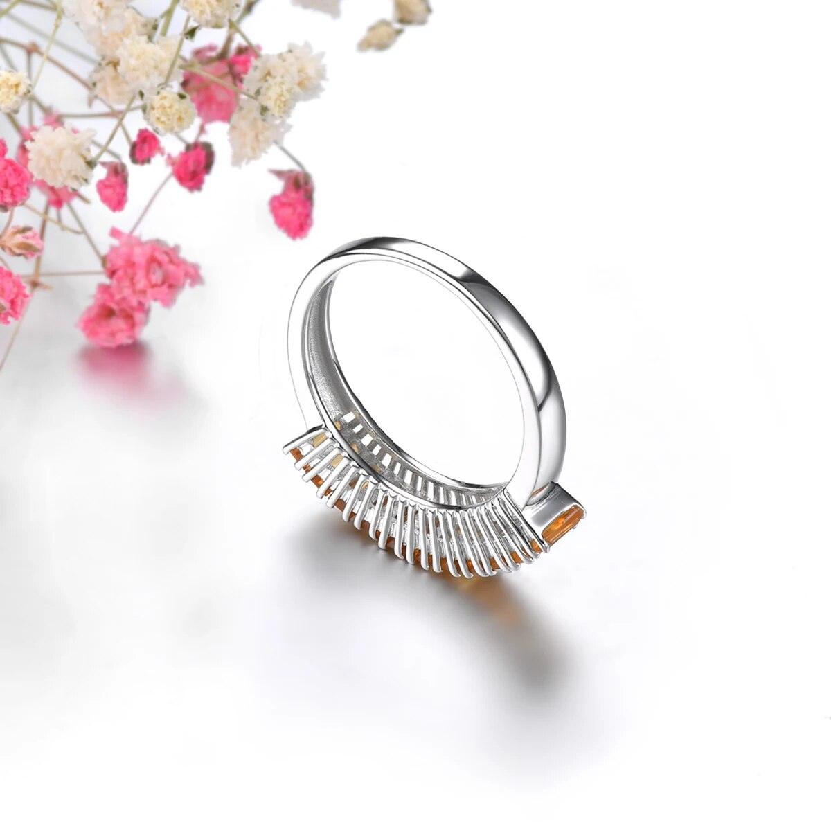 Luxurious Light Yellow Citrine and Sterling Silver Vintage Ring - Lucid Fantasy 