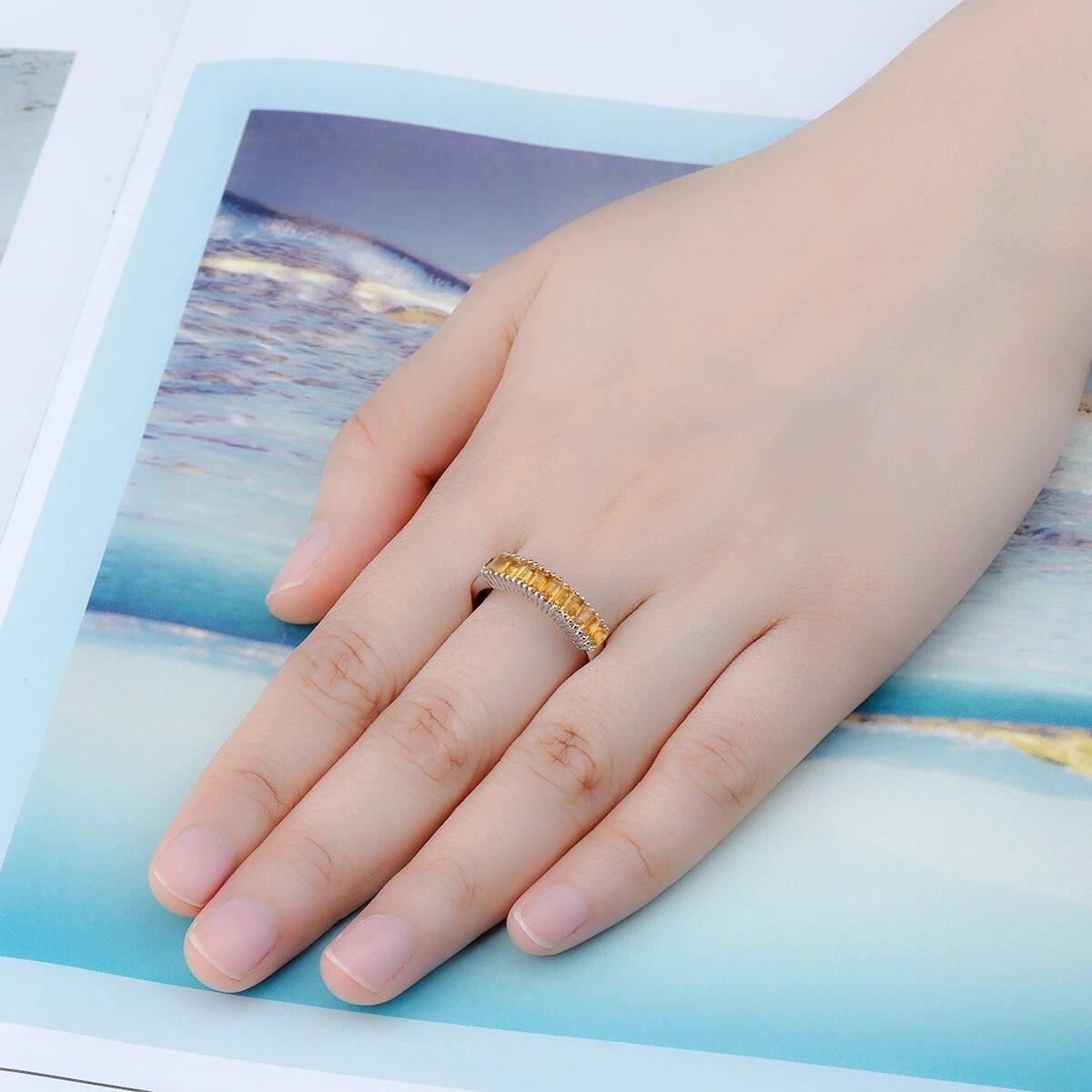 Luxurious Light Yellow Citrine and Sterling Silver Vintage Ring - Lucid Fantasy 