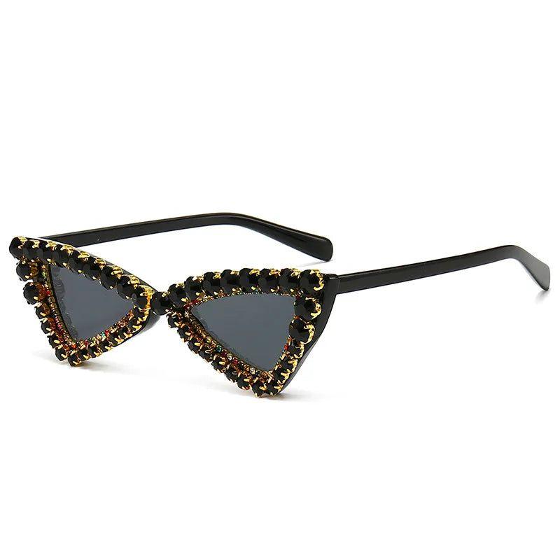 Luxury Cat Eye Sunglasses with Crystal Accents and UV400 Protection - Lucid Fantasy 