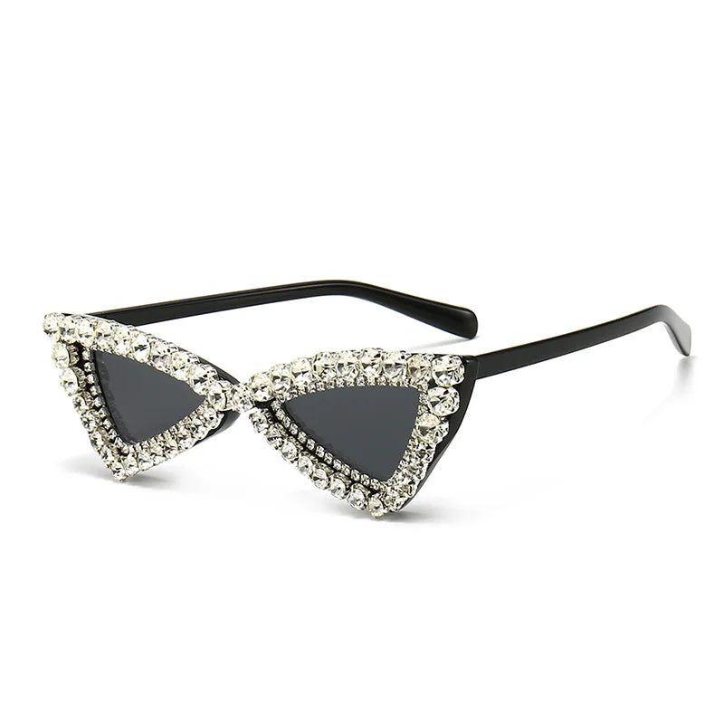 Luxury Cat Eye Sunglasses with Crystal Accents and UV400 Protection - Lucid Fantasy 