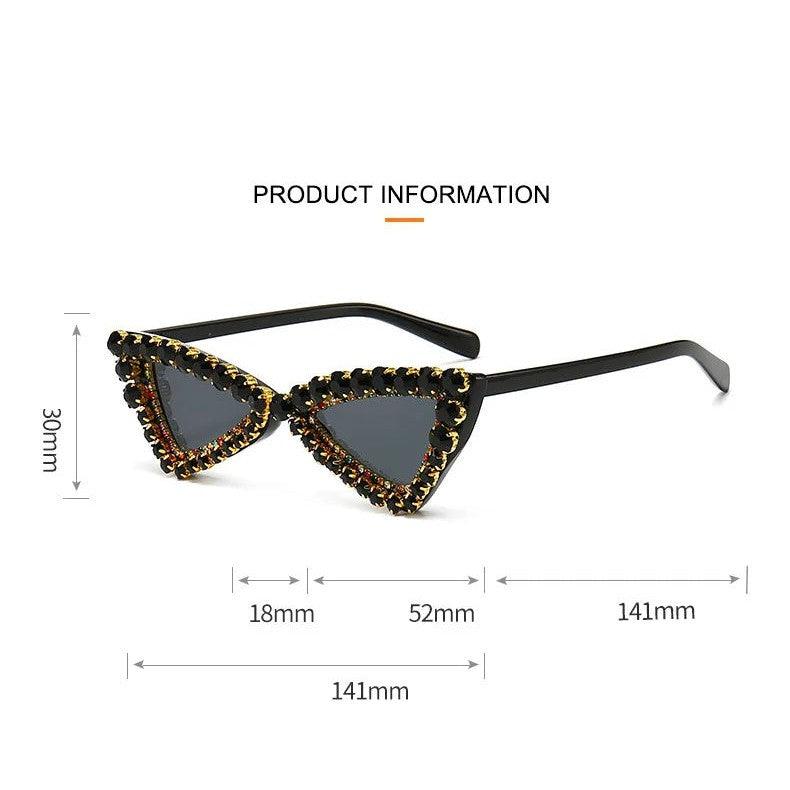 Luxury Cat Eye Sunglasses with Crystal Accents and UV400 Protection - Lucid Fantasy 