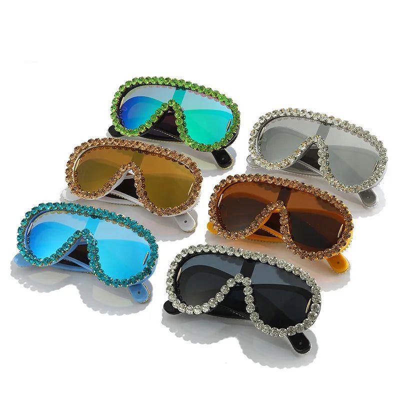 Luxury Crystal Shield UV400 Oversized Sunglasses - Lucid Fantasy 