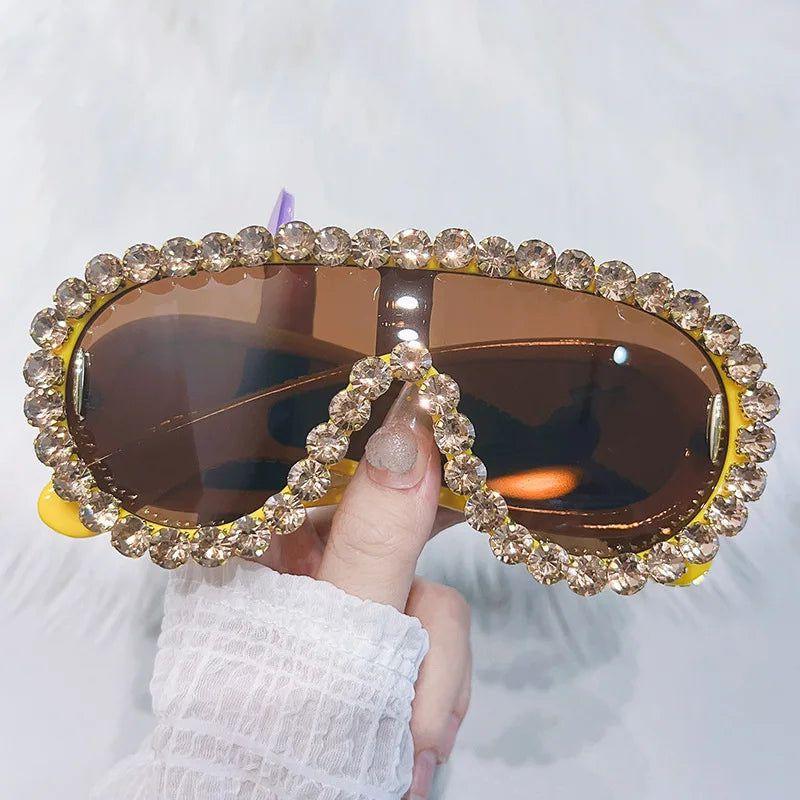 Luxury Crystal Shield UV400 Oversized Sunglasses - Lucid Fantasy 