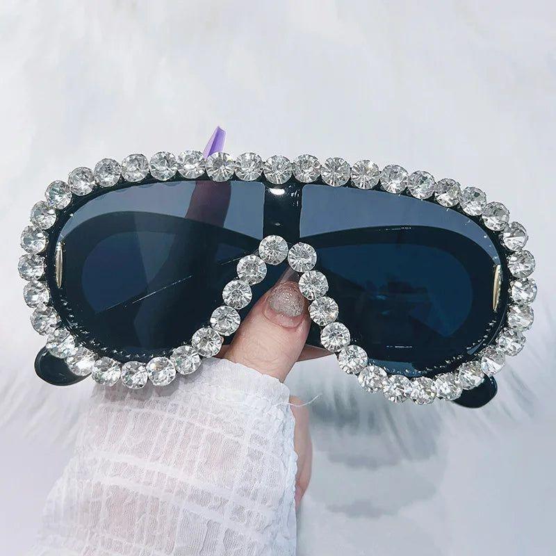 Luxury Crystal Shield UV400 Oversized Sunglasses - Lucid Fantasy 