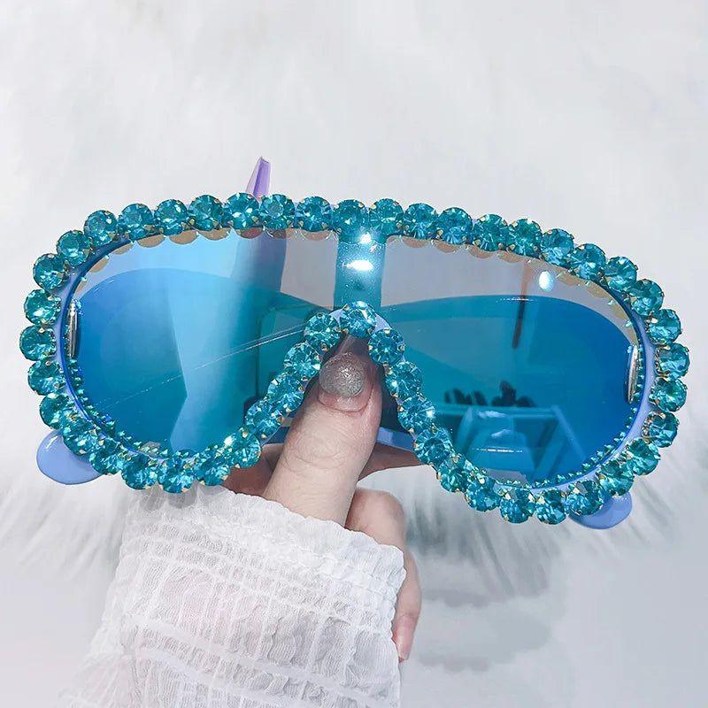 Luxury Crystal Shield UV400 Oversized Sunglasses - Lucid Fantasy 