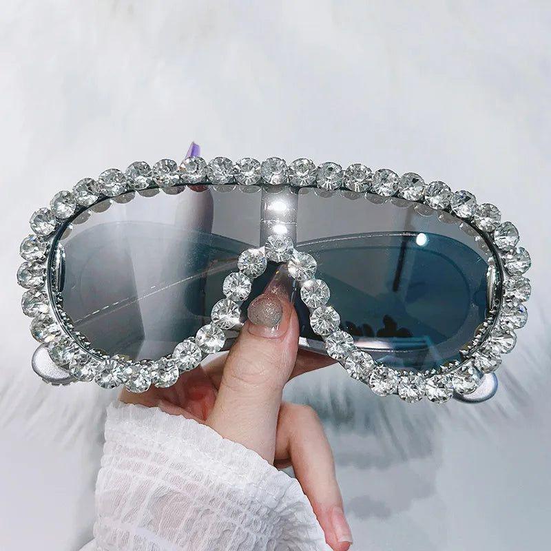 Luxury Crystal Shield UV400 Oversized Sunglasses - Lucid Fantasy 