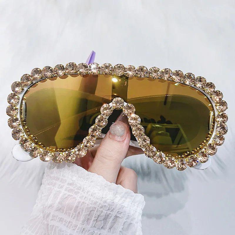 Luxury Crystal Shield UV400 Oversized Sunglasses - Lucid Fantasy 