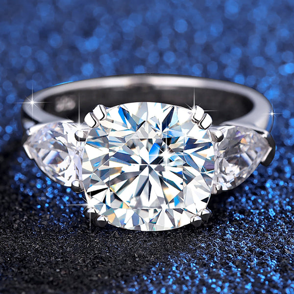Luxury Design 925 Sterling Silver 5 Carat Moissanite Statement Ring