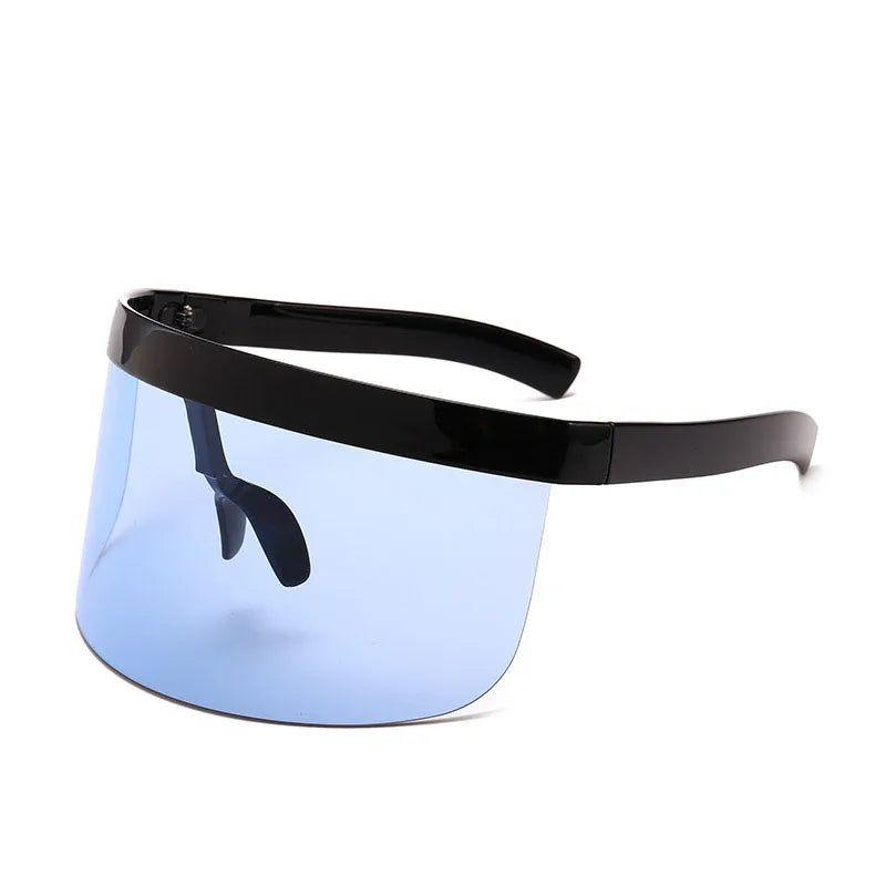 Luxury Mirrored Shield Oversized Sunglasses with Windproof Design - Lucid Fantasy 