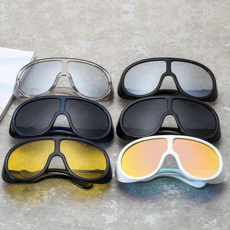 Luxury Oversized Goggle Sunglasses - One Piece Outdoor Shield Shades - Lucid Fantasy 