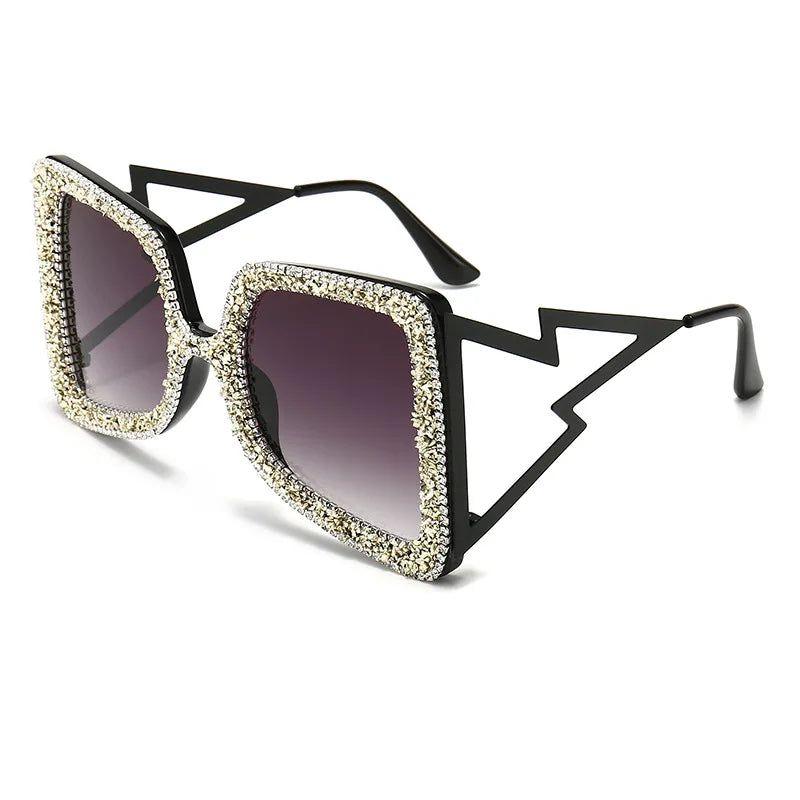 Luxury Oversized Rhinestone Bow Sunglasses with Crystal Star Pendant - Lucid Fantasy 